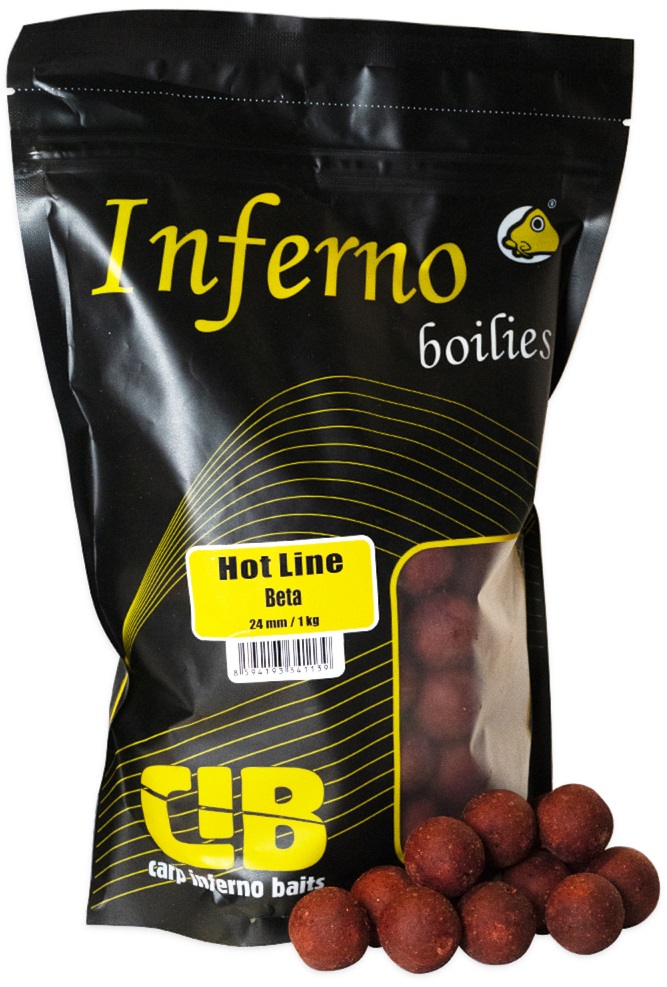 Levně Carp inferno boilies hot line beta - 1 kg 24 mm