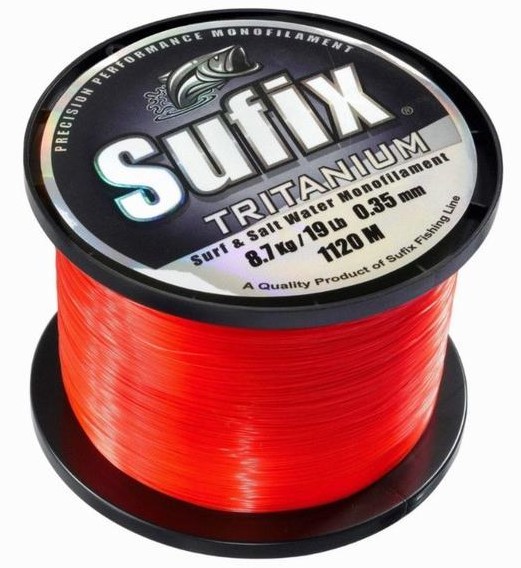 Sufix vlasec tritanium neon orange - průměr 0,30 mm / nosnost 6,3 kg / návin 1365 m