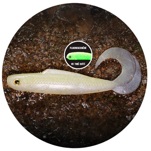 RedBass Gumová Nástraha Twister Kixter Lemon UV Glow - L 100 mm