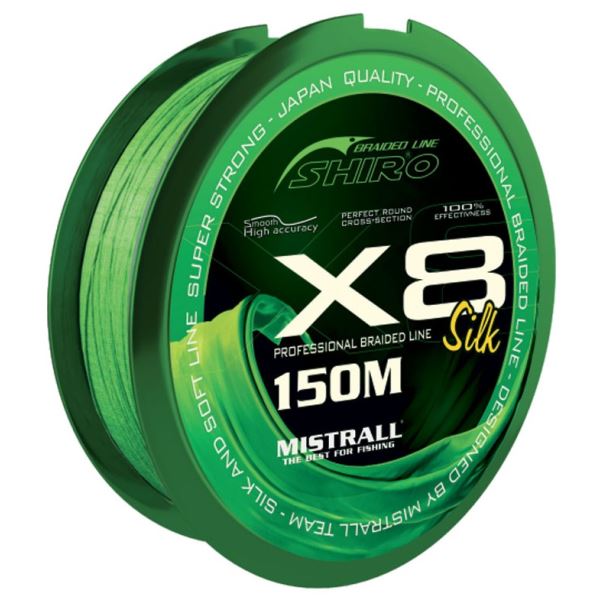 Mistrall Pletená Šňůra Shiro Silk X8 Zelená 150 m