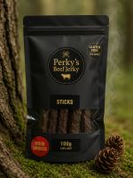 Perky´s Jerky Masové Tyčinky Sticks (Wood Smoked) 100 g Perky´s Jerky Masové Tyčinky Sticks (Wood Smoked) 100 g