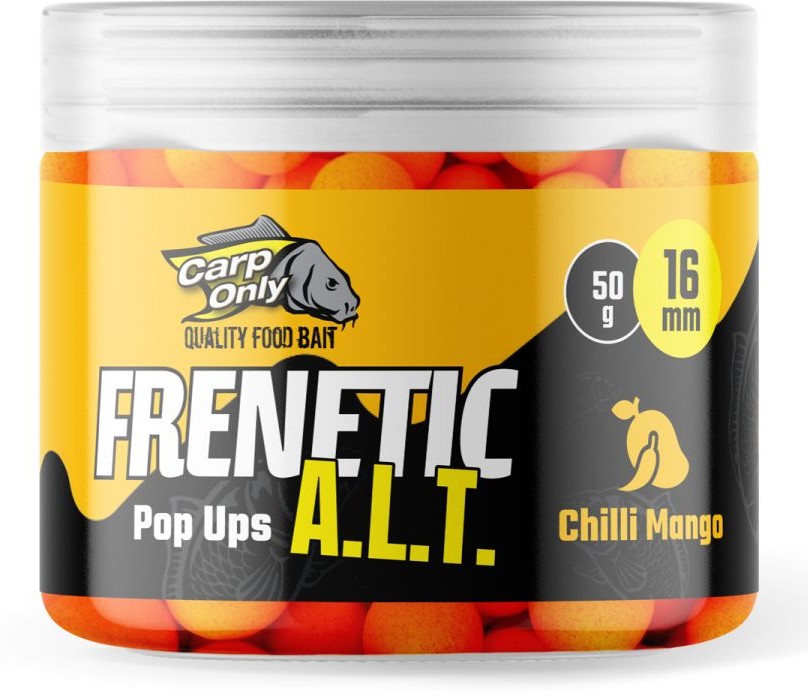 Levně Carp only plovoucí boilies frenetic a.l.t. hi-visual pop ups 16 mm 50 g - chilli mango