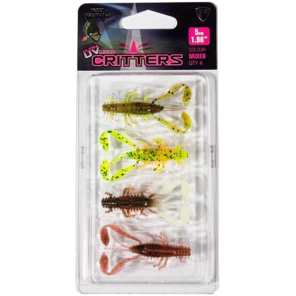 Fox Rage Gumová Nástraha Ultra UV Micro Critter Mixed Colour Lure Pack 5 cm 4 ks