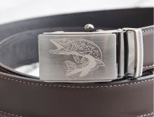 Kožený Společenský Pásek Hnědý Štika