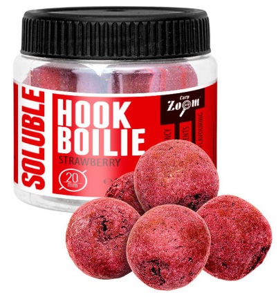 Levně Carp zoom rozpustné boilie soluble hook boilie 110 g 20 mm - jahoda