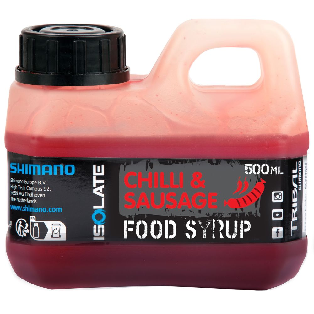 Levně Shimano booster isolate food syrup attractant chilli sausage 500 ml