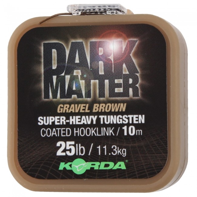 Korda návazcová šňůrka dark matter tungsten coated braid gravel brown 10 m-průměr 25 lb / nosnost 11,3 kg