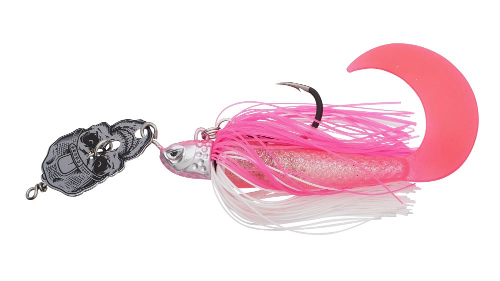 Madcat třpytka skull blade jig xl sinking fluo pink uv - 18 cm 75 g