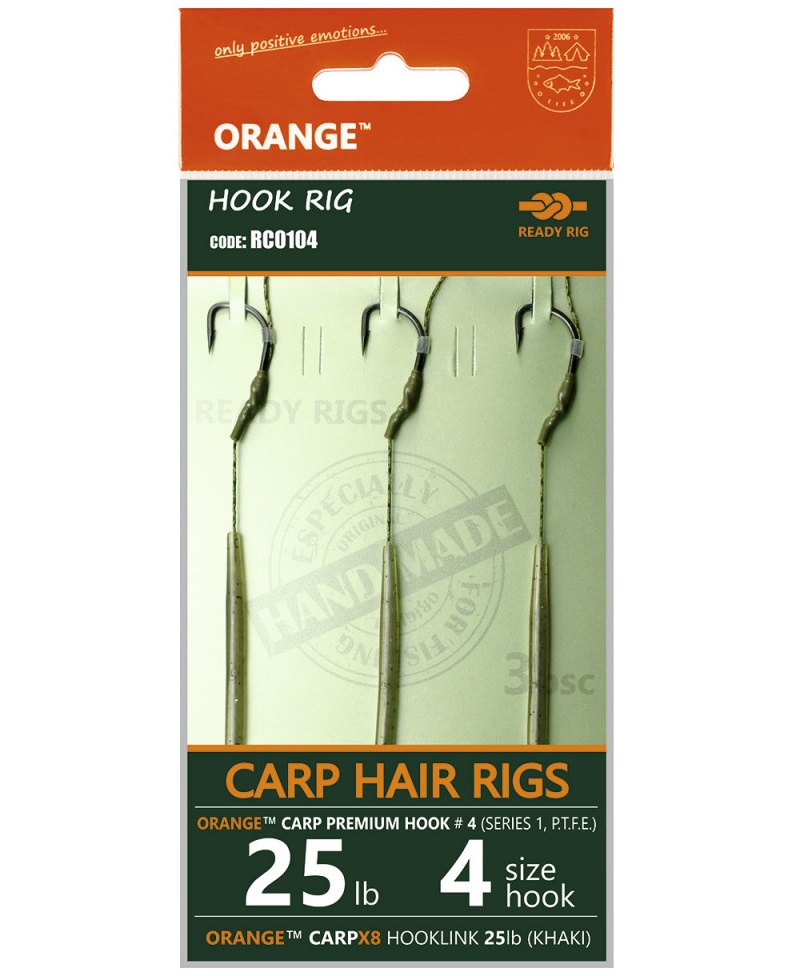 Levně Life orange návazce carp hair rigs s1 20 cm 3 ks - 6 20 lb