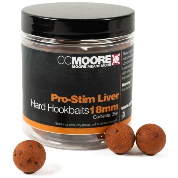 CC Moore Tvrzené Boilie Pro-Stim Liver Hard Hookbaits