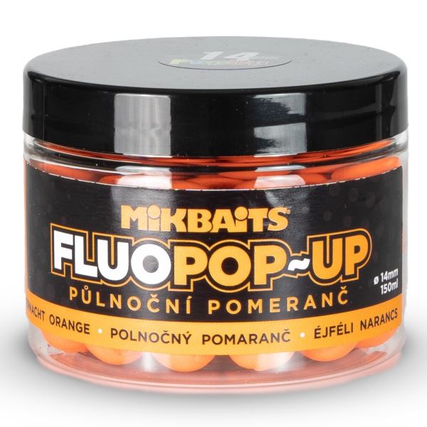 Mikbaits Plovoucí Boilie Fluo Půlnoční pomeranč 150 ml