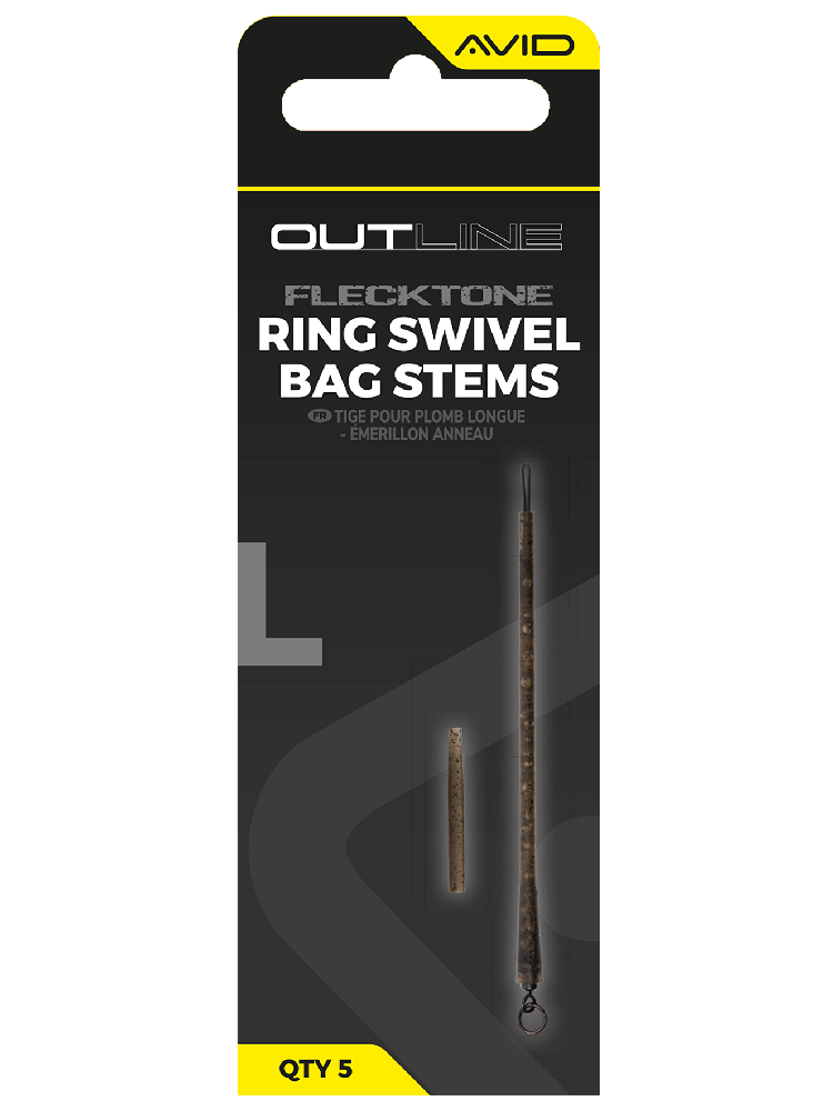 Avid carp montáž outline flecktone ring swivel bag stems - long