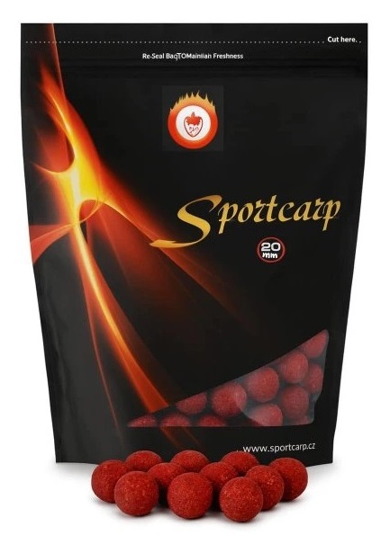 Levně Sportcarp boilies jahoda - 18 mm 800 g