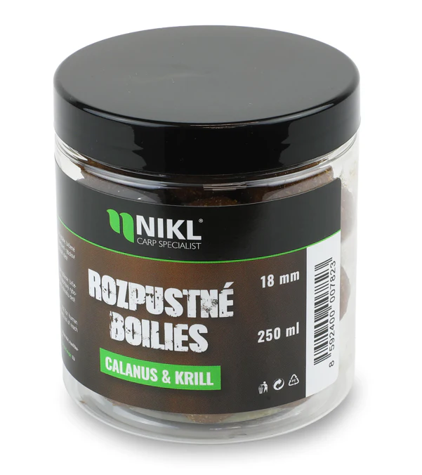 Levně Nikl rozpustné boilies calanus & krill 250 ml - 14 mm