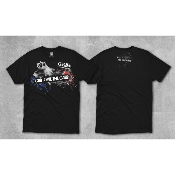 G.B.U. Tričko God Save The Carp Černé