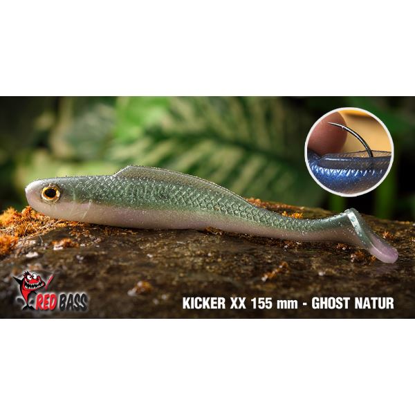 RedBass Gumová Nástraha Ripper Kicker Ghost Natur -XX 155 mm 23 g