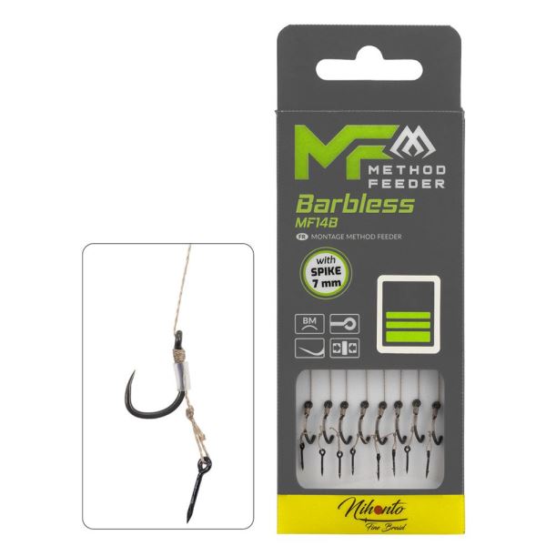 Mikado Návazec Feederový MF14 Braided S Jehlou Barbless 8 ks 10 cm