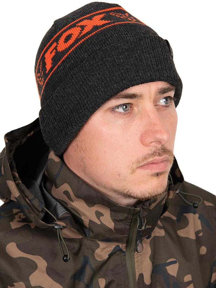 Levně Fox čepice collection beanie hat black orange