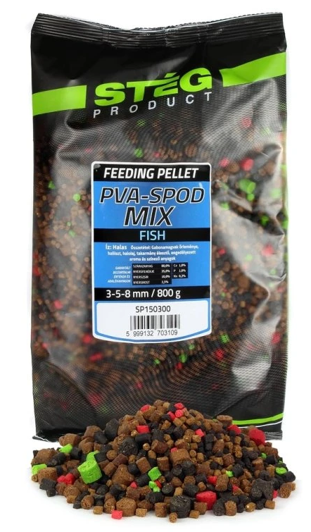 Levně Stég pelety pva spod mix 800 g 3-5-8 mm - fish