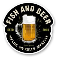 4ANGLERSDESIGN Samolepka 102 Fish And Beer