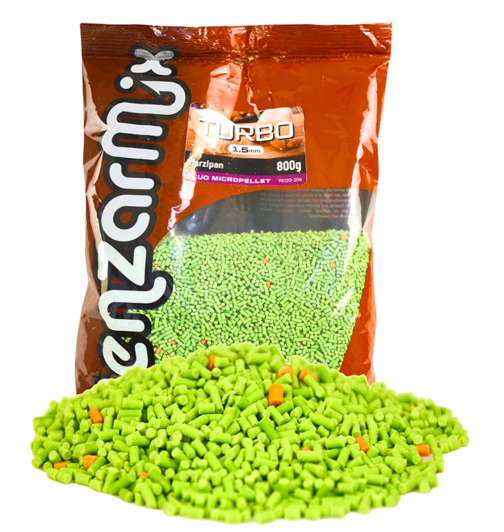 Levně Benzar mix pelety fluo turbo pellet 800 g 1,6 mm - marcipán