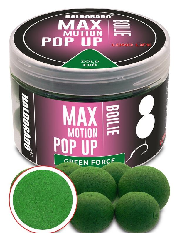 Levně Haldorádó plovoucí boilies pop-up max motion 50 g 16+20 mm - green force