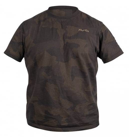 Avid carp tričko distortion camo t-shirt - velikost m