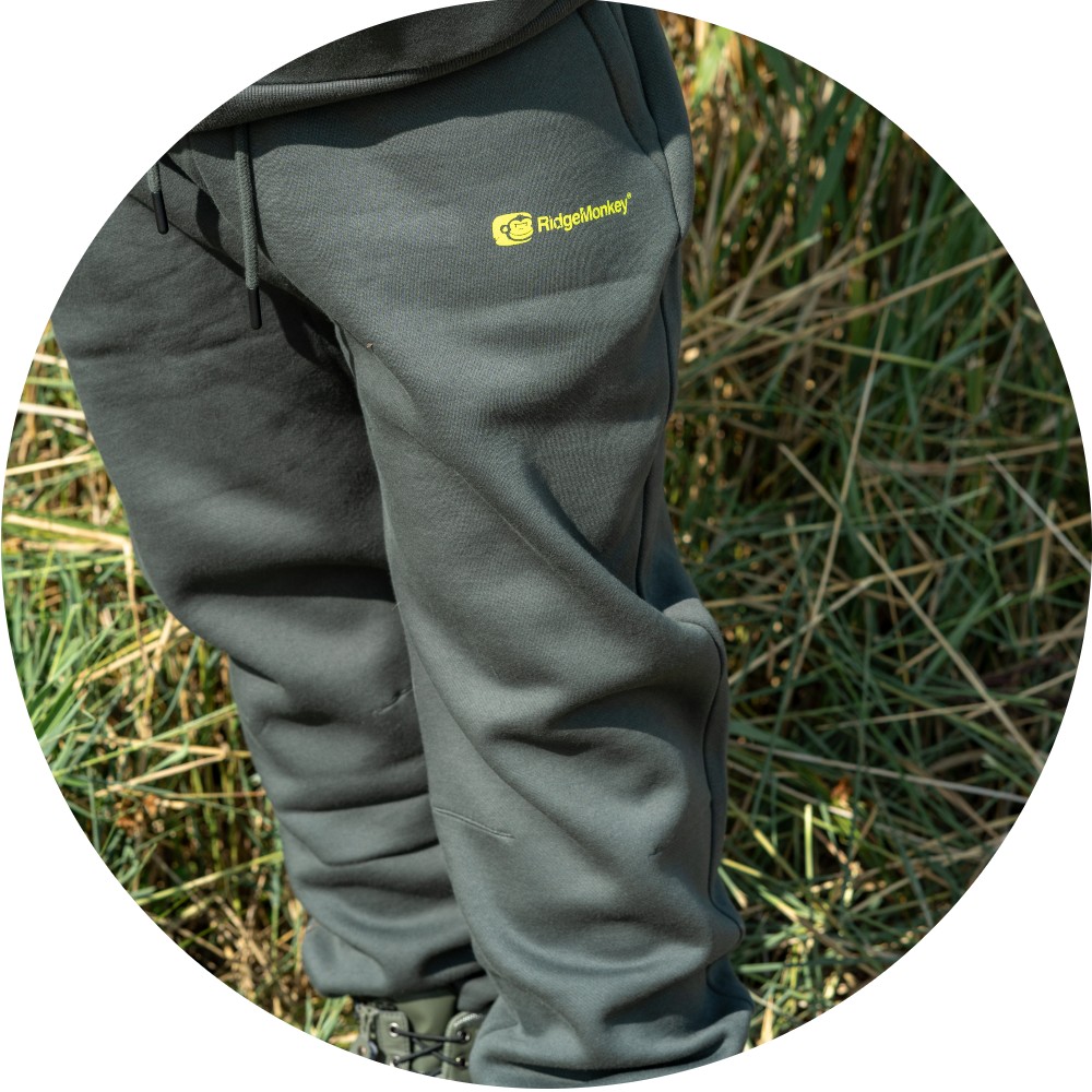 Ridgemonkey kalhoty apearel thermapro heavyweight joggers green - s