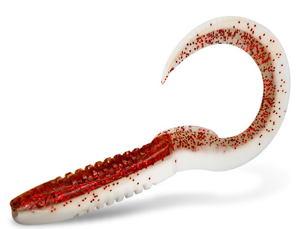 Levně Delphin gumová nástraha twistax eel tail uvs dead snow 5 ks - 15 cm