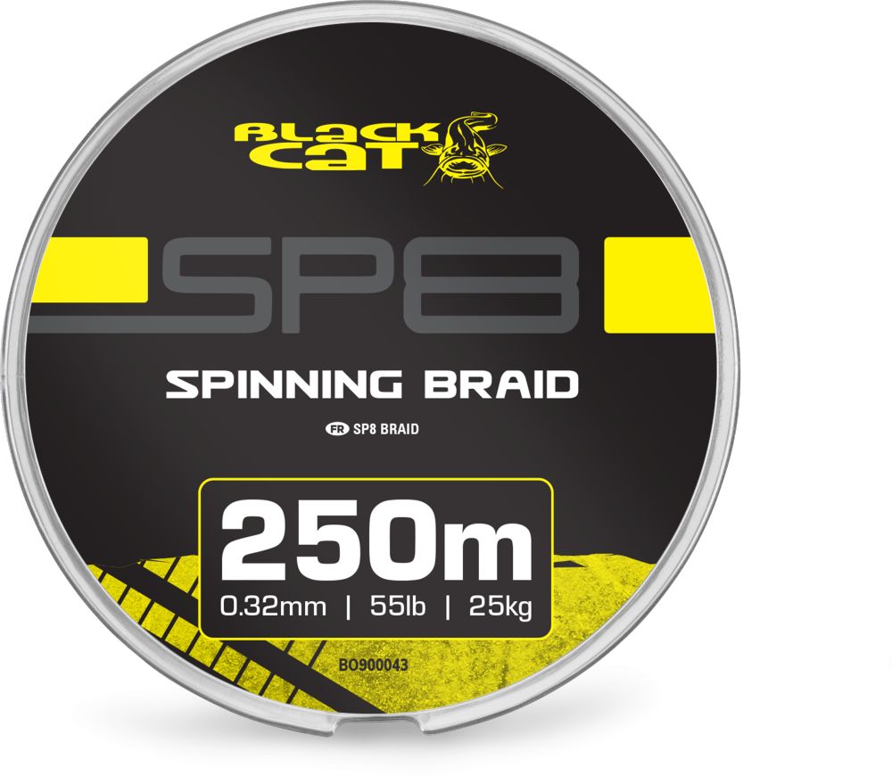 Black cat splétaná šňůrka sp8-braid sky grey 250 m - 0,32 mm 25 kg/55 lb