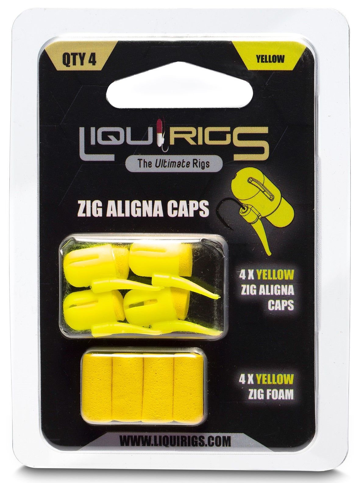 Levně Liquirigs montáž s plovoucí pěnou liquid zig 4+4 - žlutá