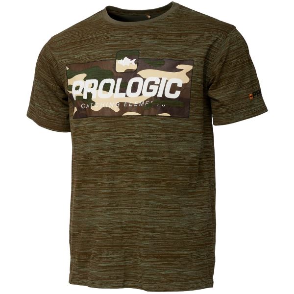Prologic Triko Bark Print T Shirt Burnt Olive Green