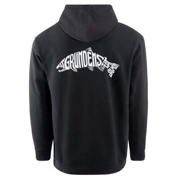 Grundéns Mikina Eat Your Words DWR HD Hoodie Black Salmon Graphic