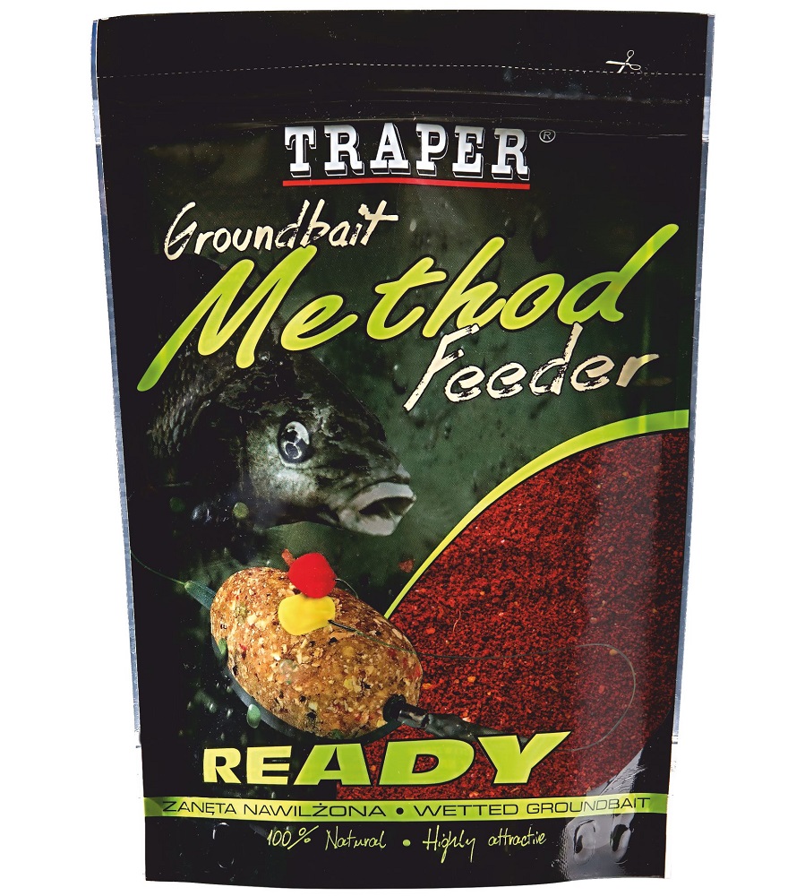 Levně Traper krmítková směs groundbait method feeder ready jahoda - 750 g