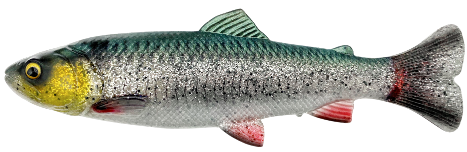 Levně Savage gear gumová nástraha 4d linethru pulsetail trout slow sink green silver - 20 cm 102 g