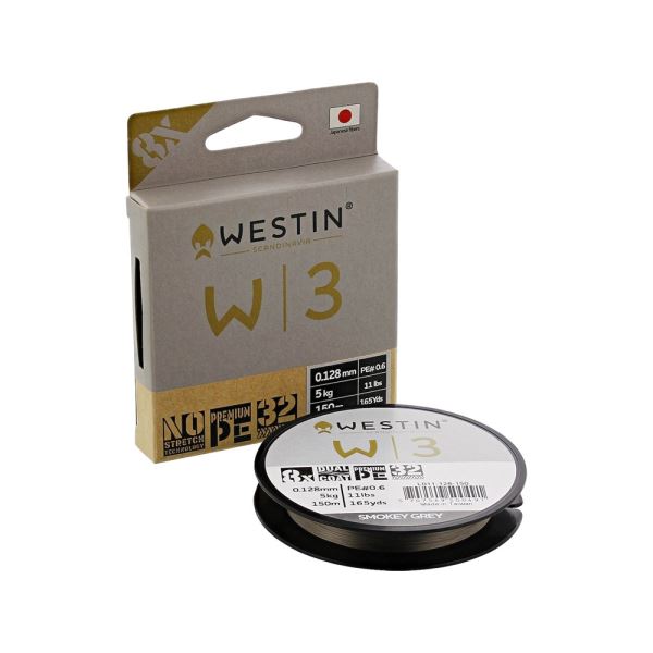 Westin Splétaná Šňůra W3 8 Braid Smokey Grey 150 m