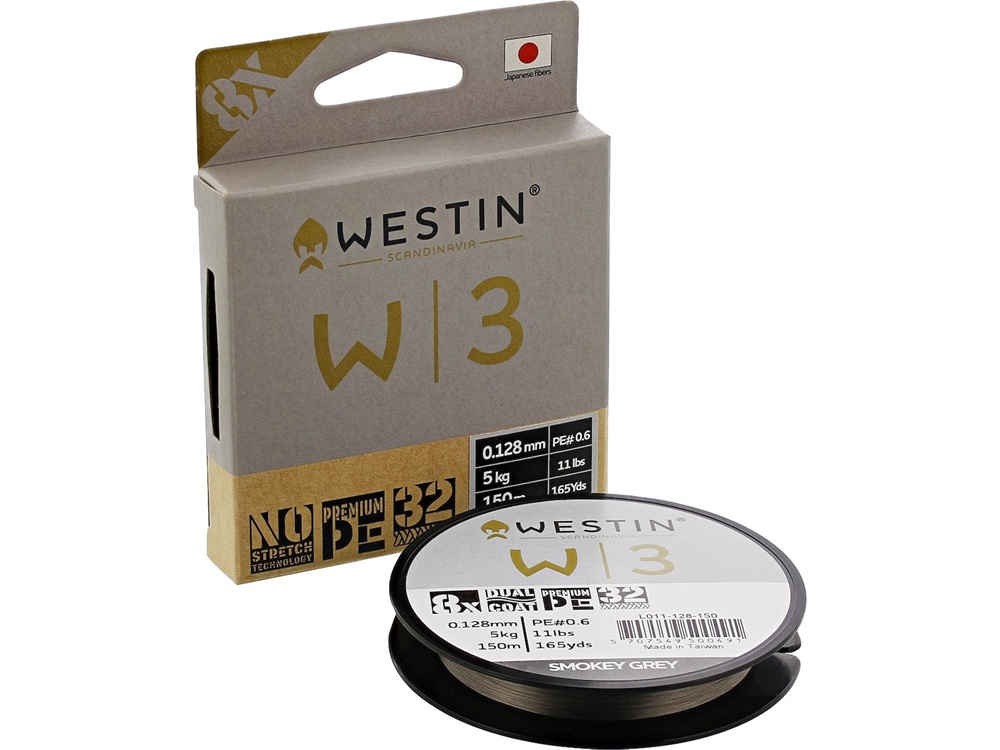 Levně Westin splétaná šňůra w3 8 braid smokey grey 150 m - 0,148 mm 6,1 kg