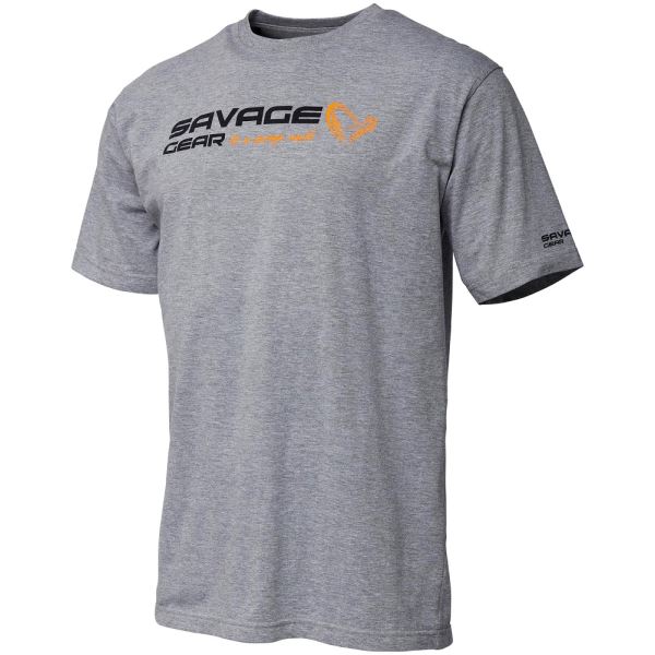 Savage Gear Triko Signature Logo T Shirt Grey Melange