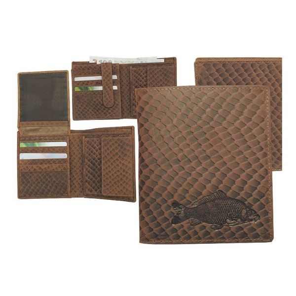 Kožená Rybářská Peněženka 17 - Kapr Šupiny