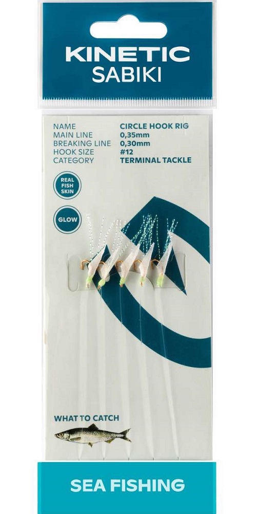 Levně Kinetic návazec sabiki circle hook fishskin flash 130 cm - 10