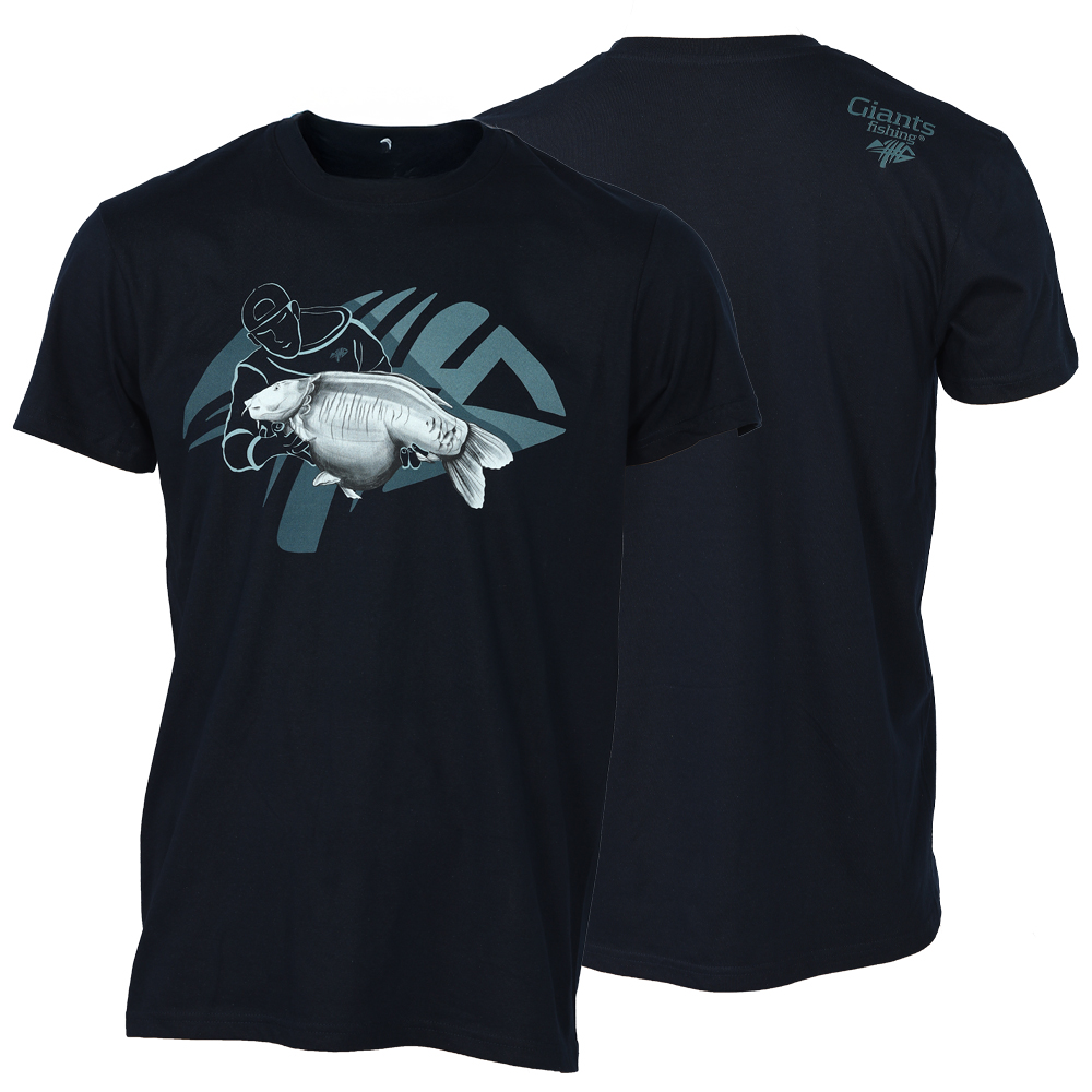 Giants fishing tričko modré rybář s kaprem - xxxl