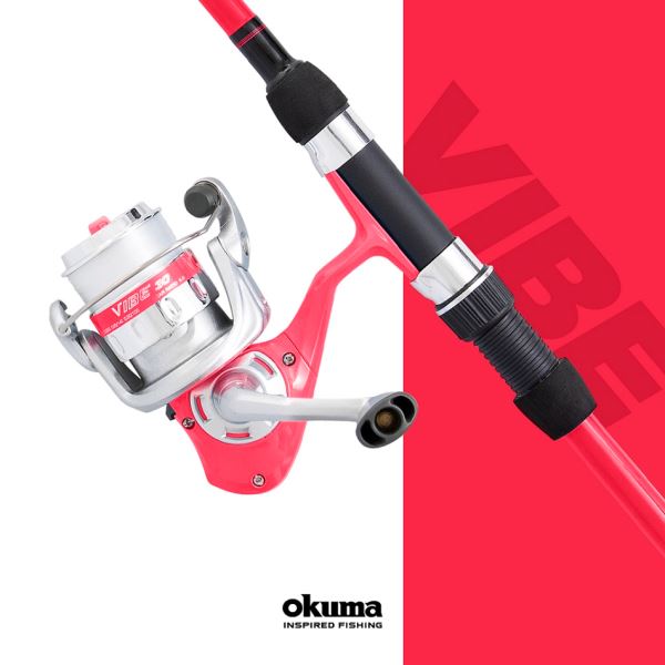Okuma Set Pro Děti Vibe Prut S Navijákem Zdarma Růžový