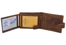 Mercucio Rybářský Dárkový Set Kapr - Pánská Peněženka a Kožený Opasek Tmavý Šitý (3)