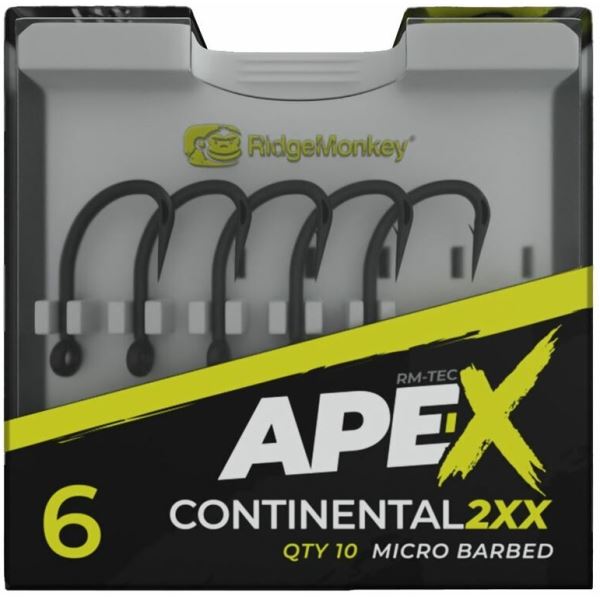 RidgeMonkey Háček Ape-X Continental 2XX Barbed 10 ks