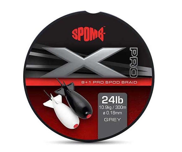 Levně Spomb splétaná šňůra x pro braid grey 0,18 mm 300 m