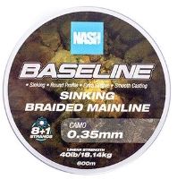 Nash Splétaná Šňůra Baseline Sinking Braid Camo 600 m - 0,35 mm 18,14 kg