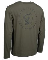 Nash Triko Make It Happen Carp Logo Long Sleeve T-Shirt Green (2)
