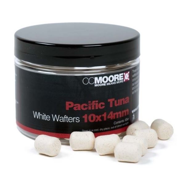 CC Moore Vyvážené Boilie Dumbell Wafters Pacific Tuna White 10x14 mm 65 ks