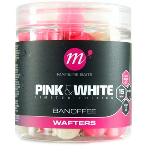 Levně Mainline boilies fluro pink white wafters banoffee 15 mm