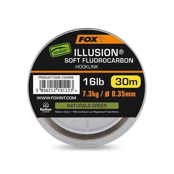 Fox Fluorocarbon Edges Illusion Soft Hooklink Naturals Green 30 m